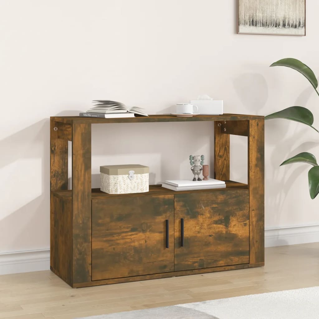 Dressoir 80x30x60 cm bewerkt hout gerookt eikenkleurig is nu te koop bij PeponiXL, paradijselijk wonen!