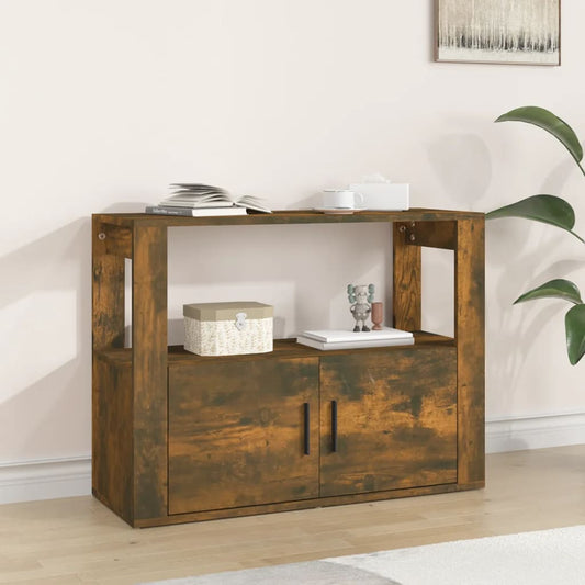 Dressoir 80x30x60 cm bewerkt hout gerookt eikenkleurig is nu te koop bij PeponiXL, paradijselijk wonen!