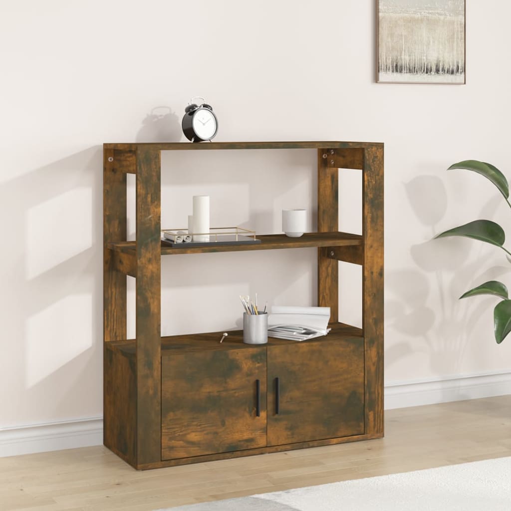 Dressoir 80x30x90 cm bewerkt hout gerookt eikenkleurig is nu te koop bij PeponiXL, paradijselijk wonen!