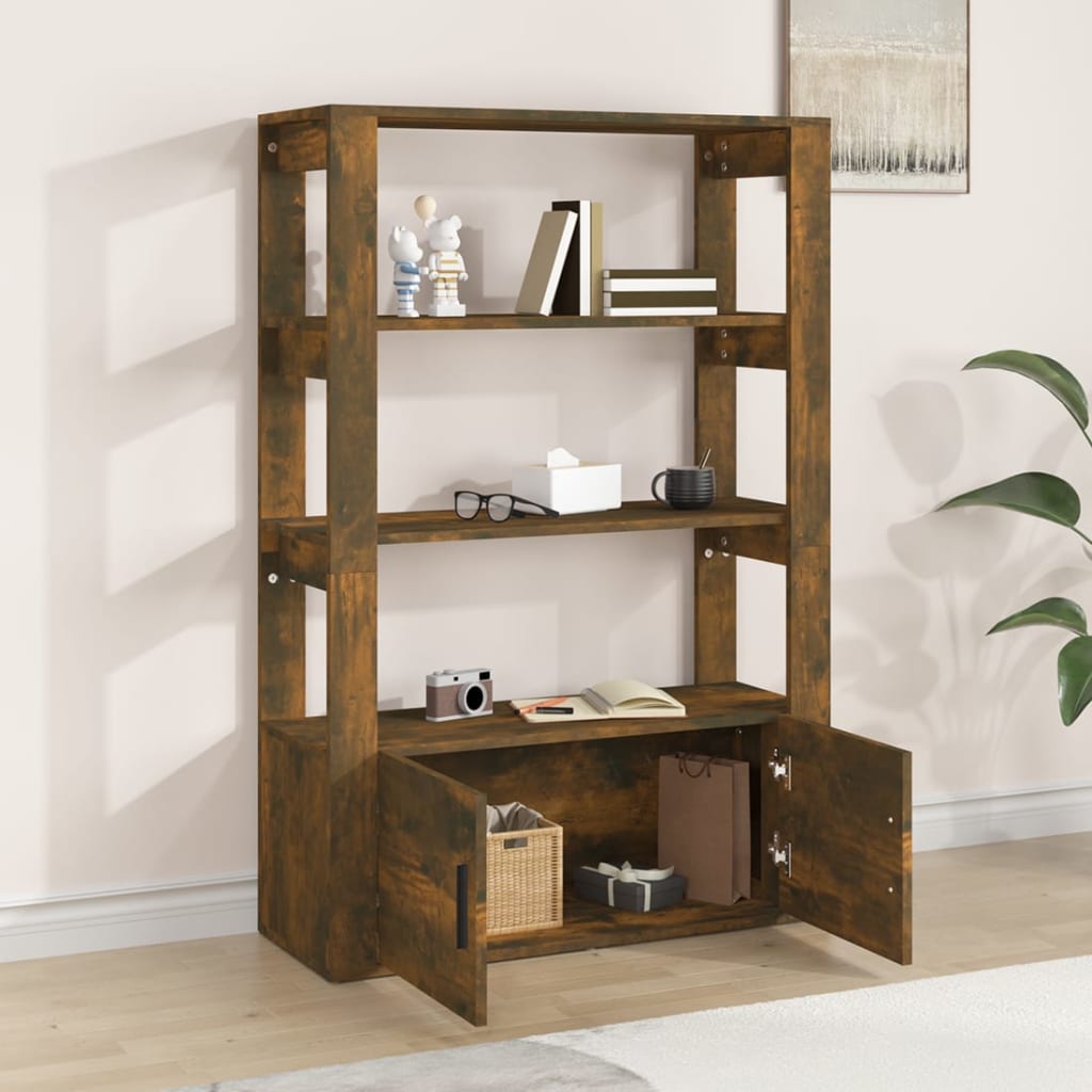 Dressoir 80x30x119,5 cm bewerkt hout gerookt eikenkleurig is nu te koop bij PeponiXL, paradijselijk wonen!