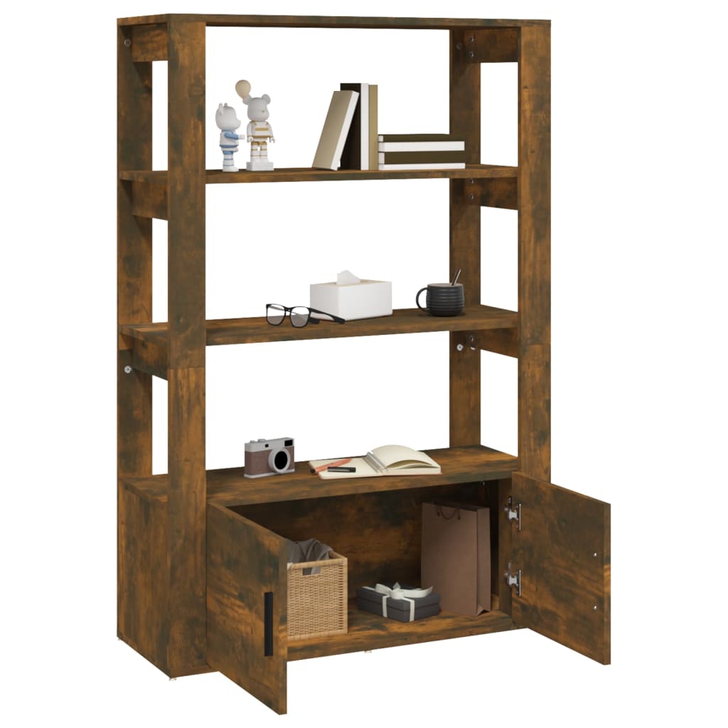 Dressoir 80x30x119,5 cm bewerkt hout gerookt eikenkleurig is nu te koop bij PeponiXL, paradijselijk wonen!