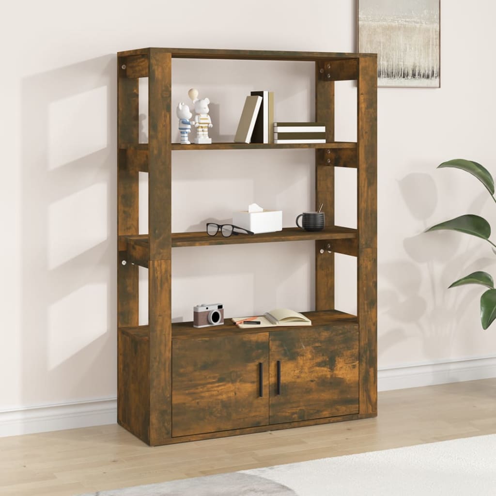 Dressoir 80x30x119,5 cm bewerkt hout gerookt eikenkleurig is nu te koop bij PeponiXL, paradijselijk wonen!