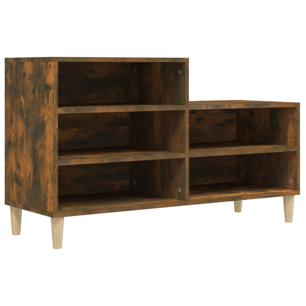 Schoenenkast 102x36x60 cm bewerkt hout gerookt eikenkleurig is nu te koop bij PeponiXL, paradijselijk wonen!