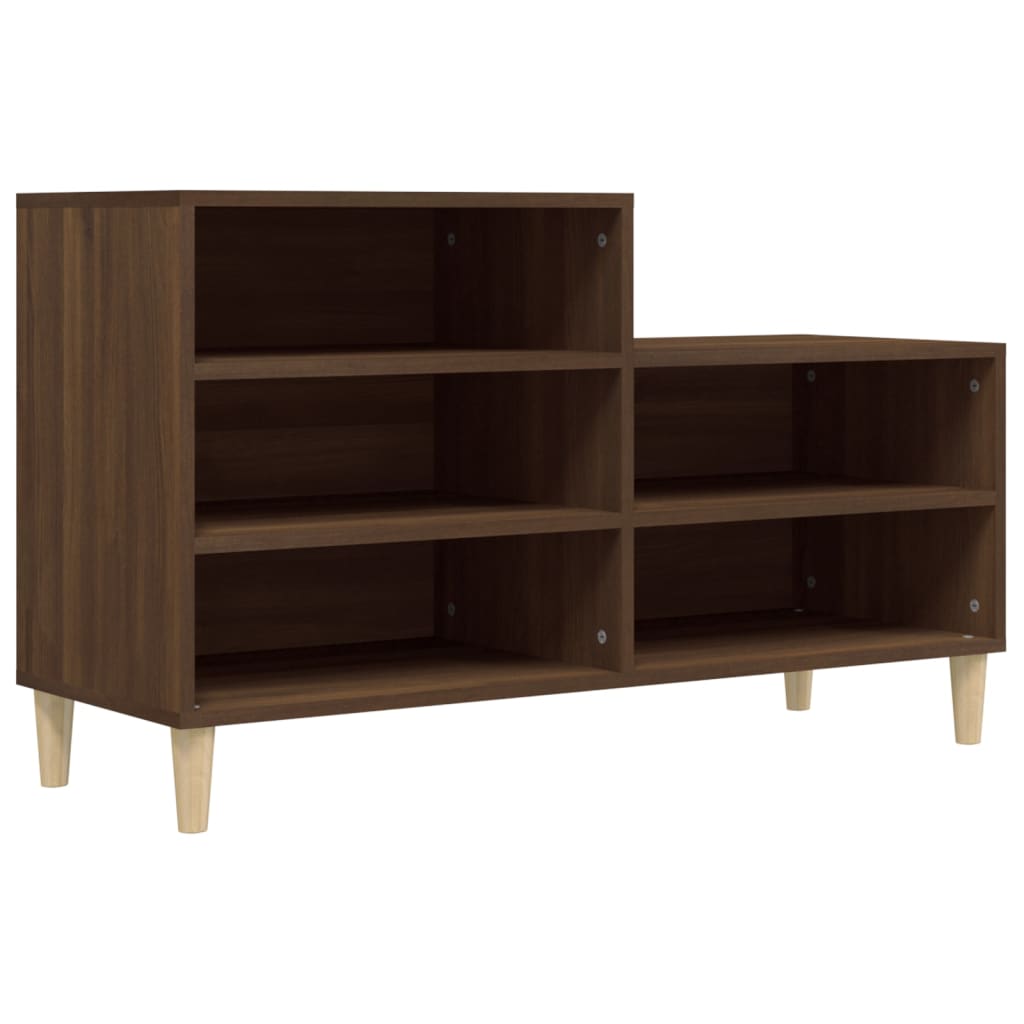 Schoenenkast 102x36x60 cm bewerkt hout bruin eikenkleur is nu te koop bij PeponiXL, paradijselijk wonen!