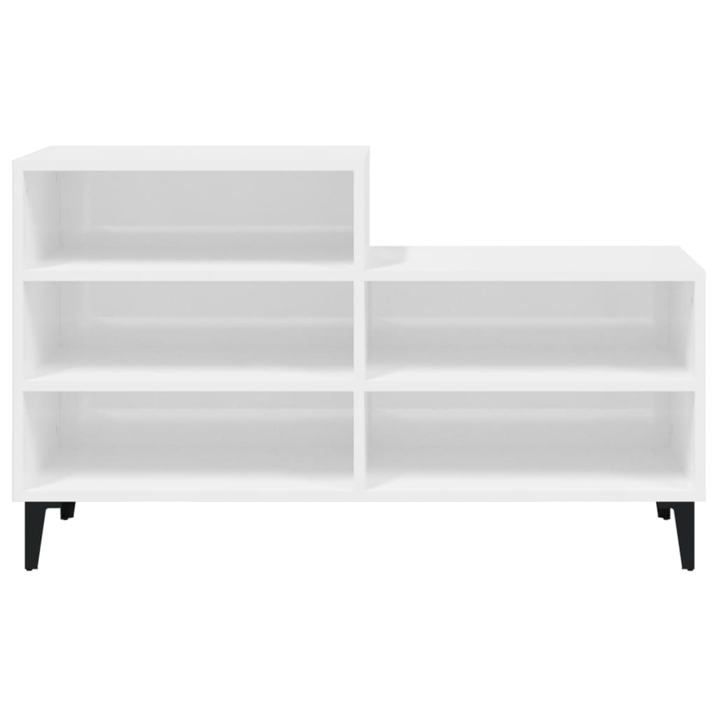 Schoenenkast 102x36x60 cm bewerkt hout hoogglans wit is nu te koop bij PeponiXL, paradijselijk wonen!