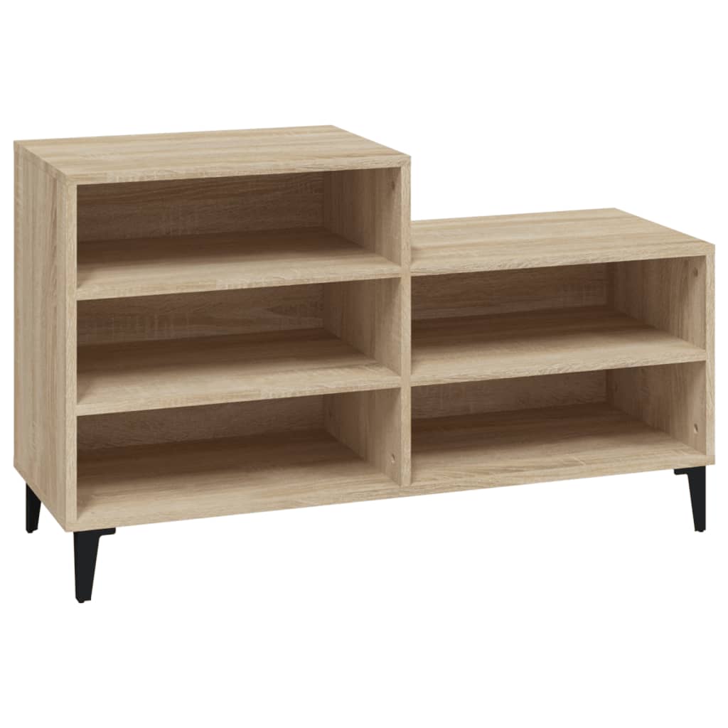 Schoenenkast 102x36x60 cm bewerkt hout sonoma eikenkleurig is nu te koop bij PeponiXL, paradijselijk wonen!