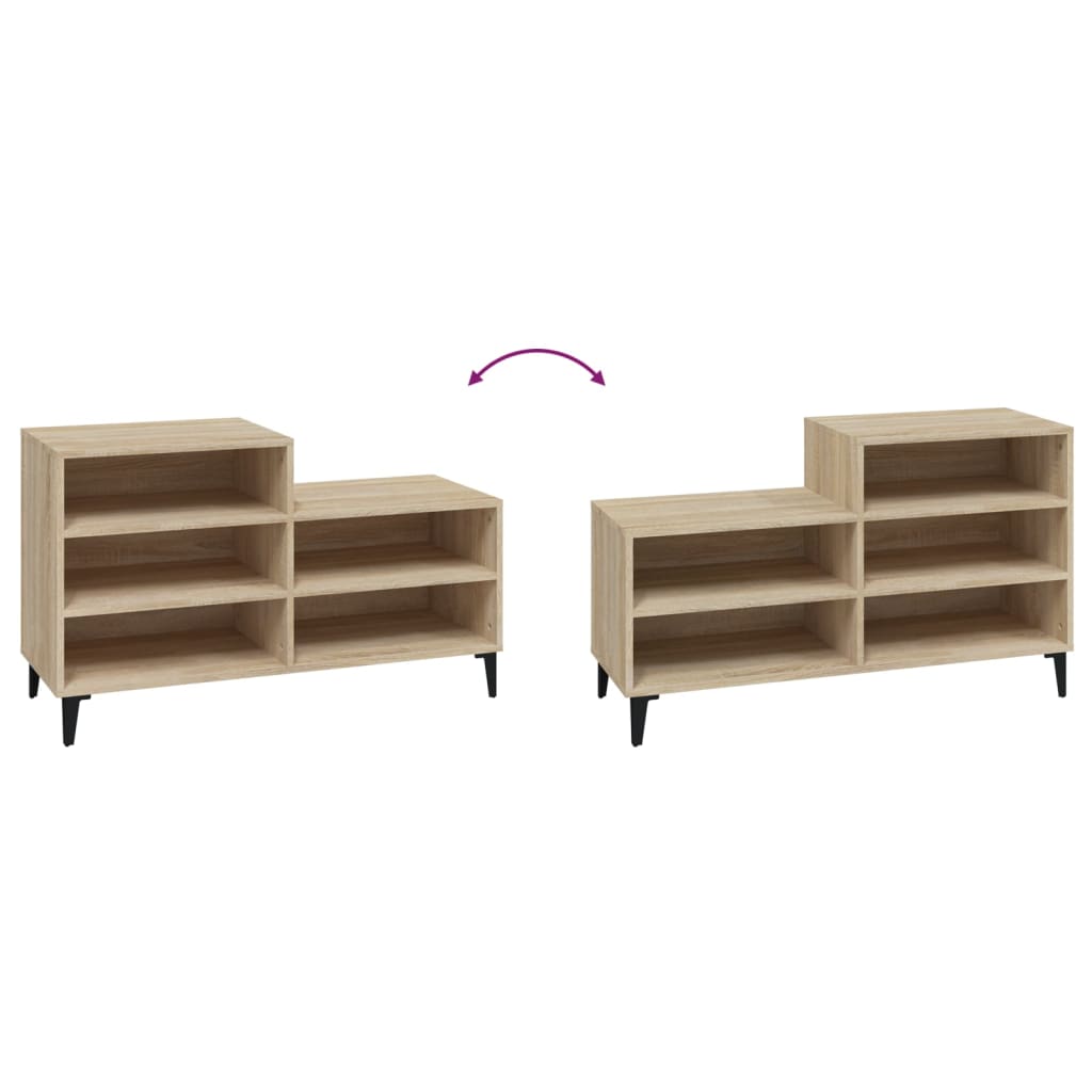 Schoenenkast 102x36x60 cm bewerkt hout sonoma eikenkleurig is nu te koop bij PeponiXL, paradijselijk wonen!