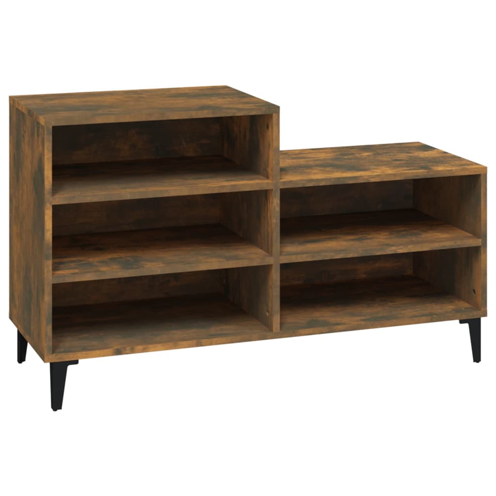 Schoenenkast 102x36x60 cm bewerkt hout gerookt eikenkleurig is nu te koop bij PeponiXL, paradijselijk wonen!