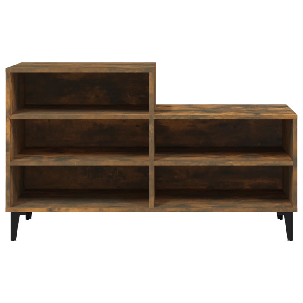 Schoenenkast 102x36x60 cm bewerkt hout gerookt eikenkleurig is nu te koop bij PeponiXL, paradijselijk wonen!