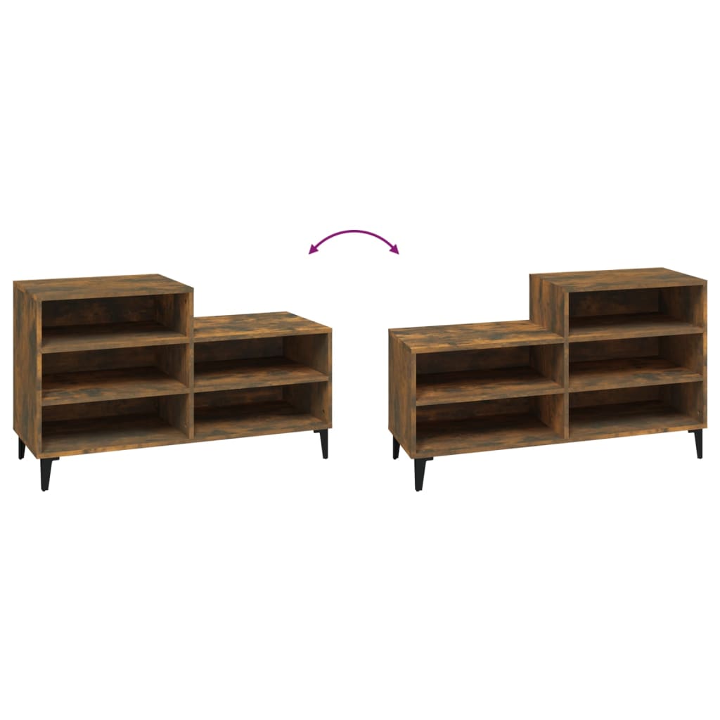 Schoenenkast 102x36x60 cm bewerkt hout gerookt eikenkleurig is nu te koop bij PeponiXL, paradijselijk wonen!