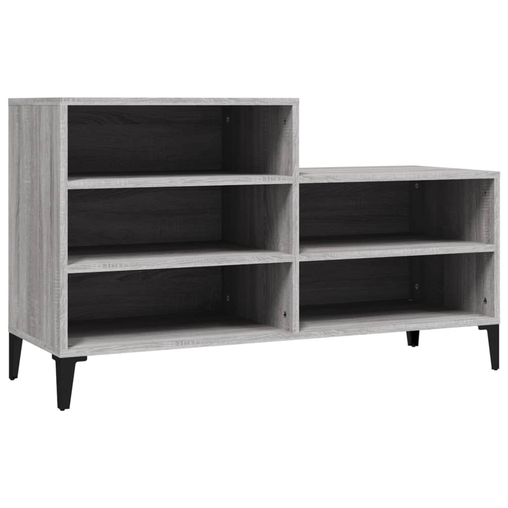 Schoenenkast 102x36x60 cm bewerkt hout sonoma grijs is nu te koop bij PeponiXL, paradijselijk wonen!