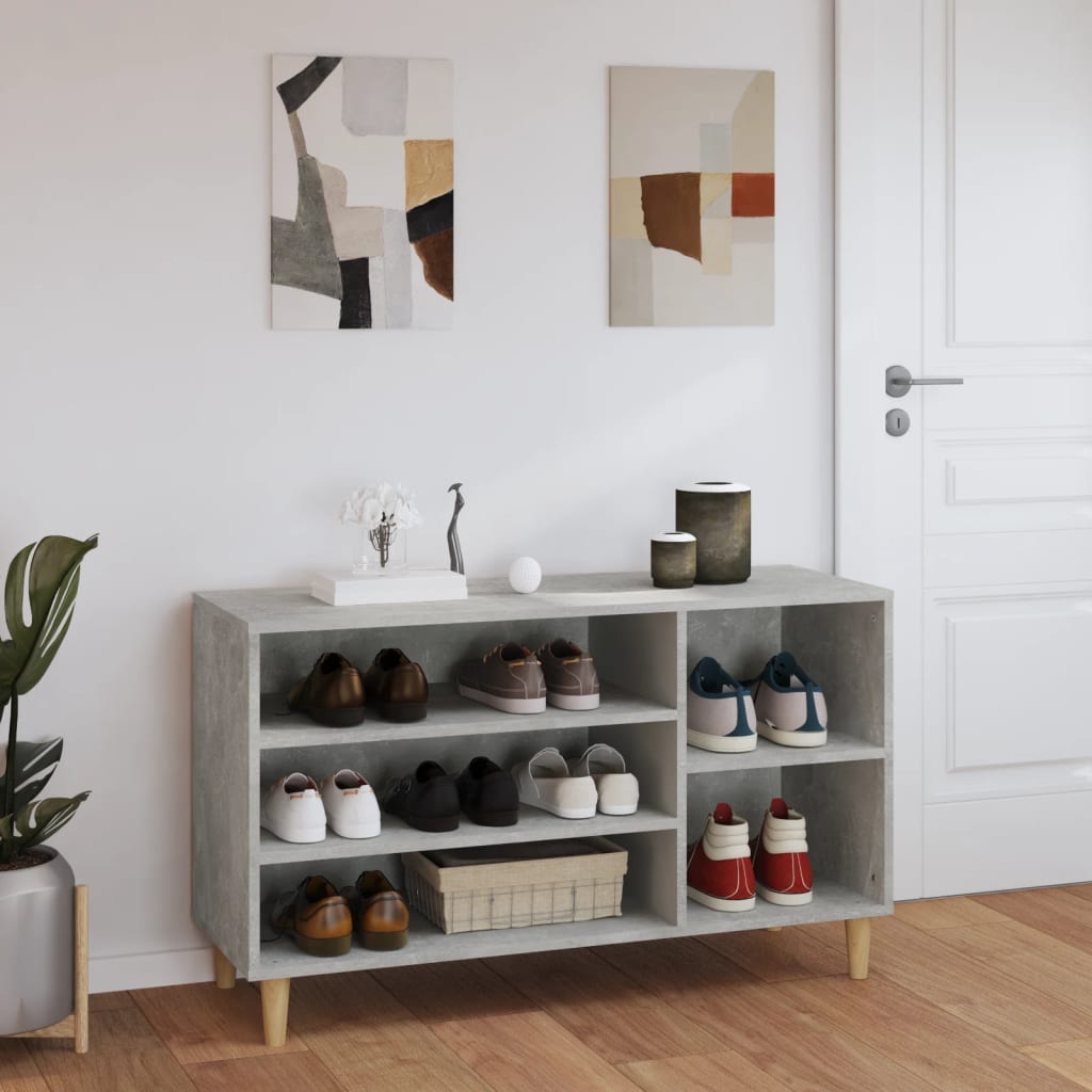 Schoenenkast 102x36x60 cm bewerkt hout betongrijs is nu te koop bij PeponiXL, paradijselijk wonen!