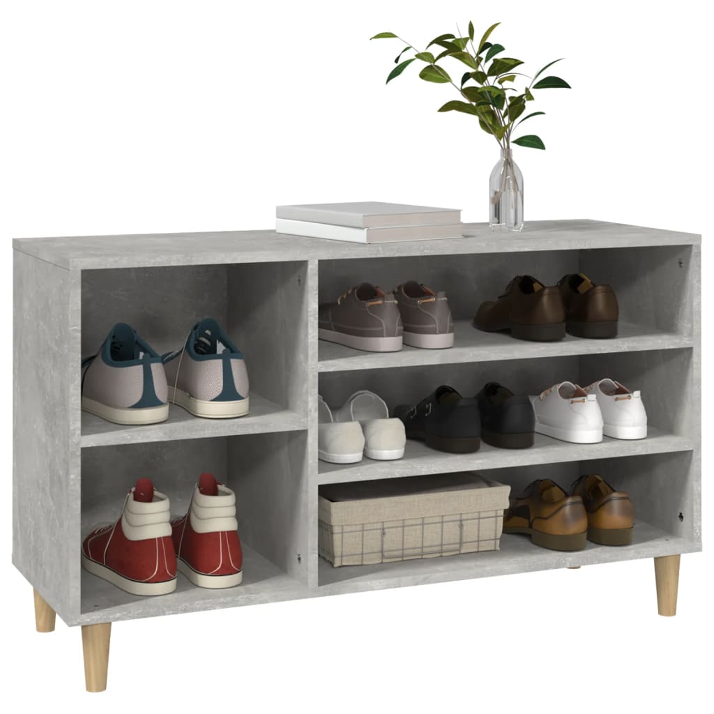 Schoenenkast 102x36x60 cm bewerkt hout betongrijs is nu te koop bij PeponiXL, paradijselijk wonen!
