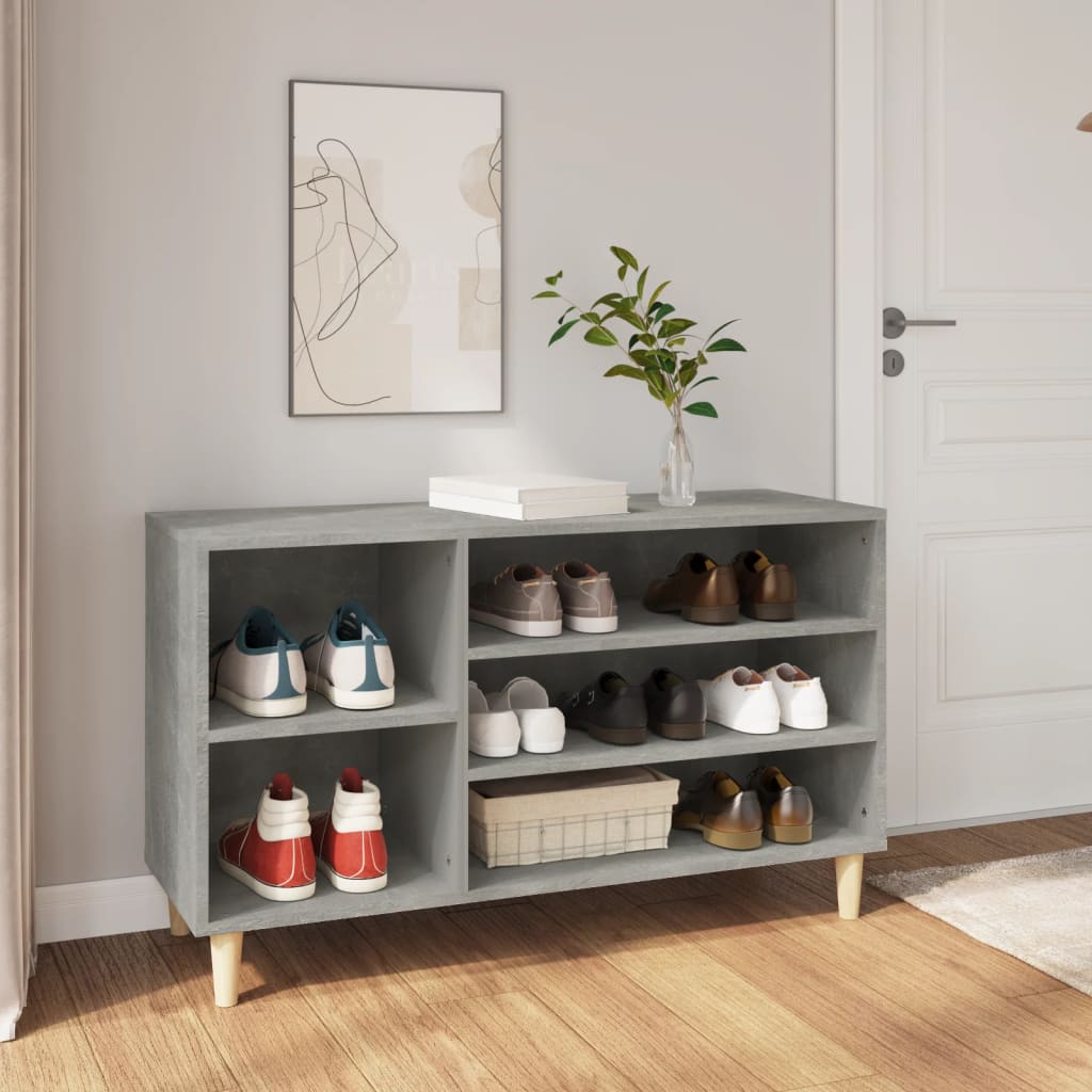 Schoenenkast 102x36x60 cm bewerkt hout betongrijs is nu te koop bij PeponiXL, paradijselijk wonen!