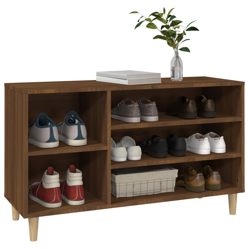 Schoenenkast 102x36x60 cm bewerkt hout bruin eikenkleur is nu te koop bij PeponiXL, paradijselijk wonen!