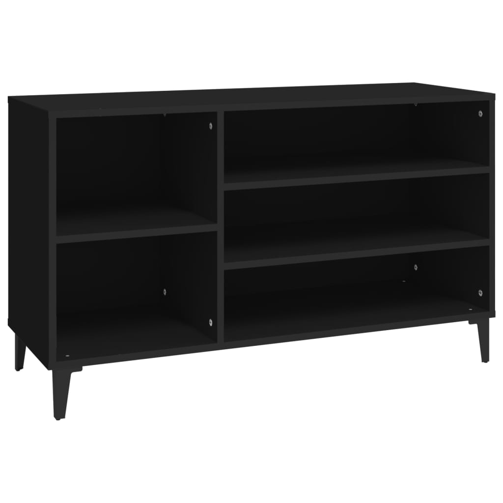 Schoenenkast 102x36x60 cm bewerkt hout zwart is nu te koop bij PeponiXL, paradijselijk wonen!