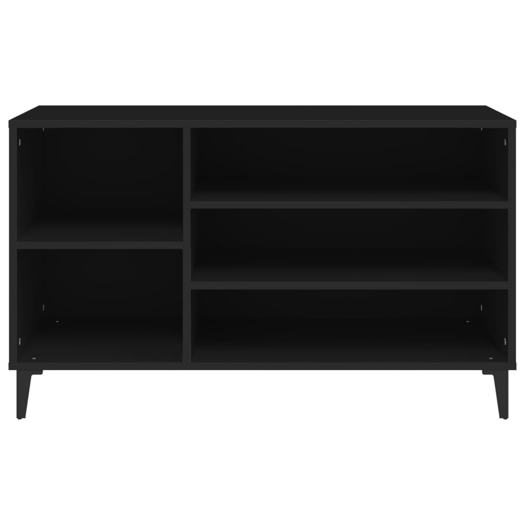 Schoenenkast 102x36x60 cm bewerkt hout zwart is nu te koop bij PeponiXL, paradijselijk wonen!