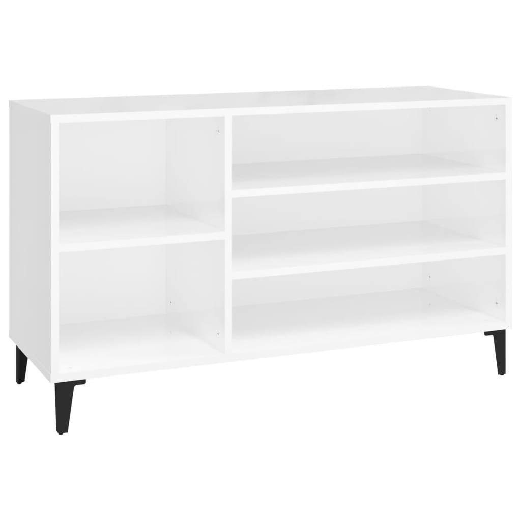 Schoenenkast 102x36x60 cm bewerkt hout hoogglans wit is nu te koop bij PeponiXL, paradijselijk wonen!