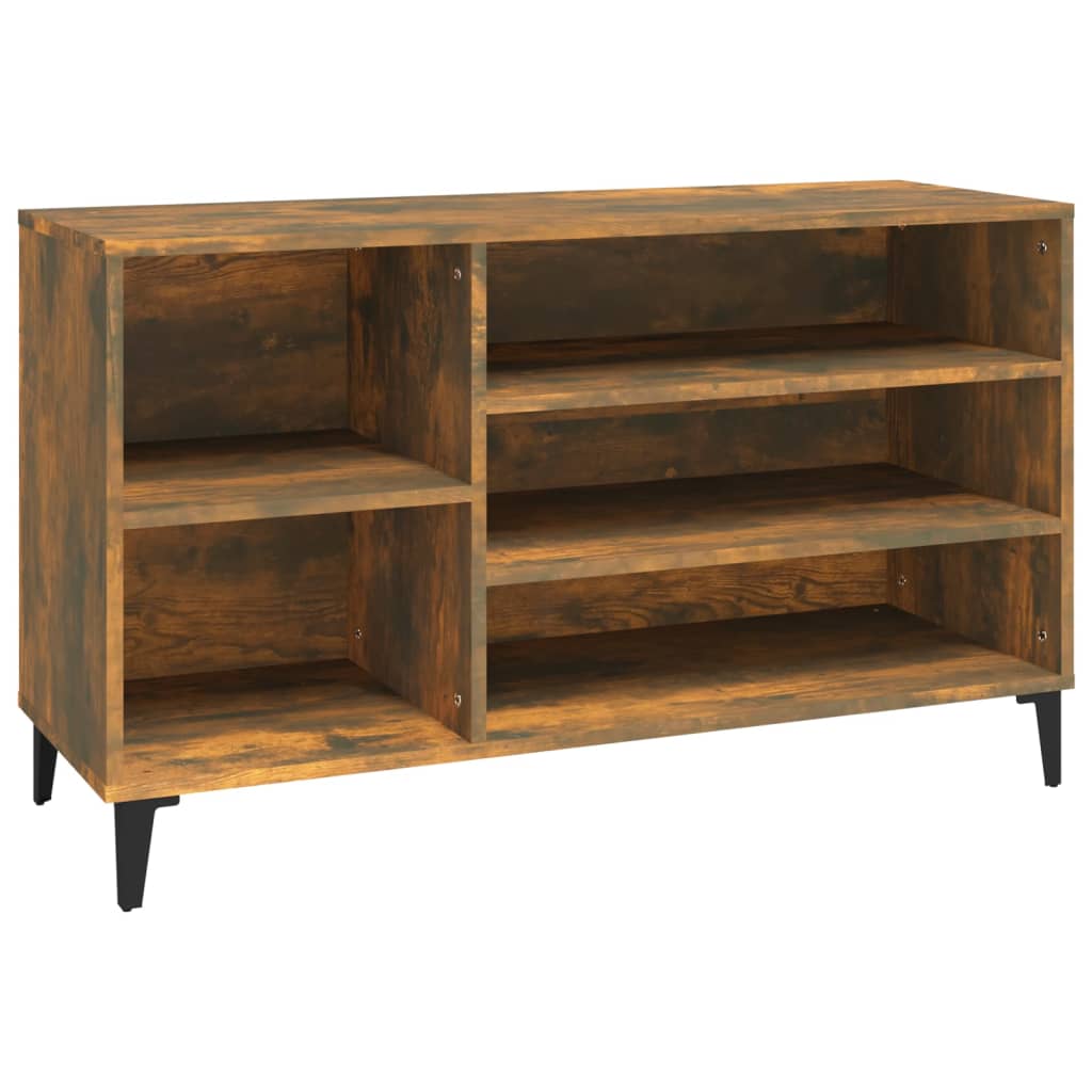 Schoenenkast 102x36x60 cm bewerkt hout gerookt eikenkleurig is nu te koop bij PeponiXL, paradijselijk wonen!