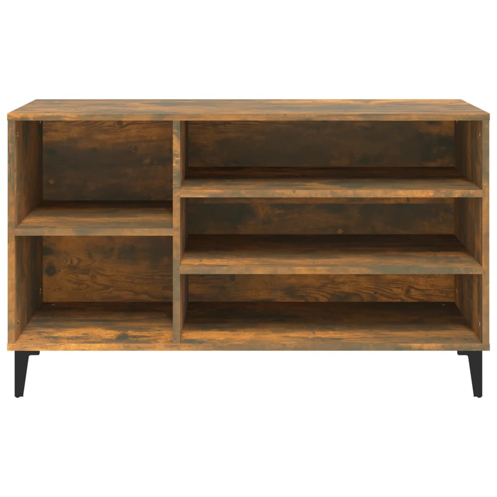 Schoenenkast 102x36x60 cm bewerkt hout gerookt eikenkleurig is nu te koop bij PeponiXL, paradijselijk wonen!