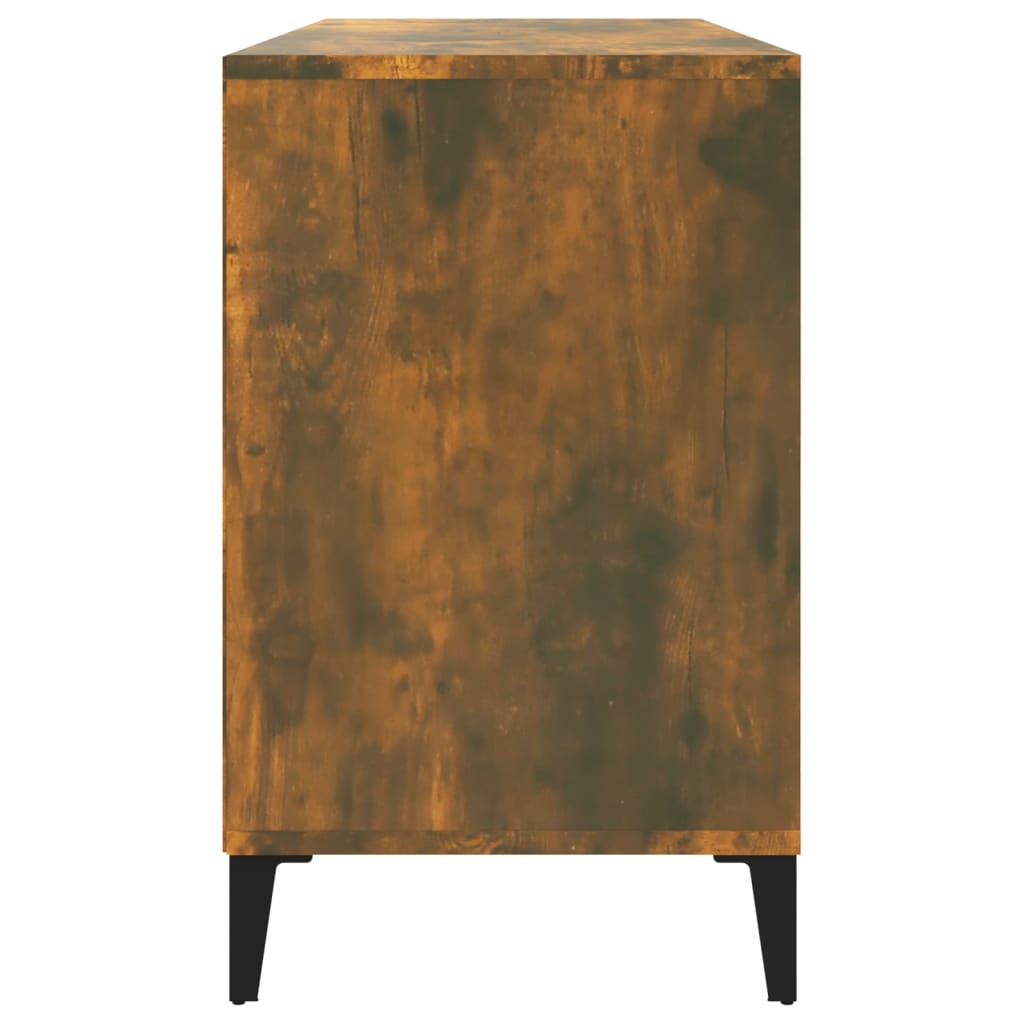 Schoenenkast 102x36x60 cm bewerkt hout gerookt eikenkleurig is nu te koop bij PeponiXL, paradijselijk wonen!