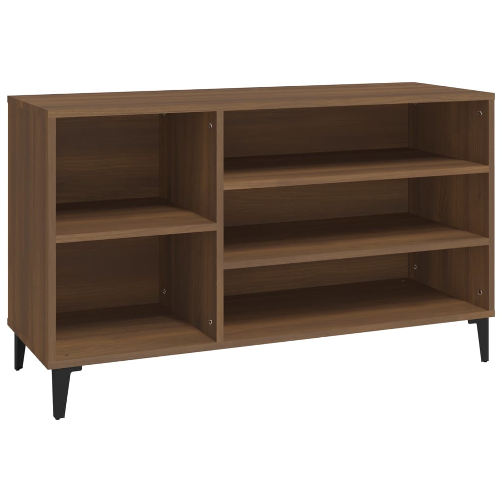 Schoenenkast 102x36x60 cm bewerkt hout bruin eikenkleur is nu te koop bij PeponiXL, paradijselijk wonen!