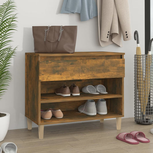 Schoenenkast 70x36x60 cm bewerkt hout gerookt eikenkleurig is nu te koop bij PeponiXL, paradijselijk wonen!
