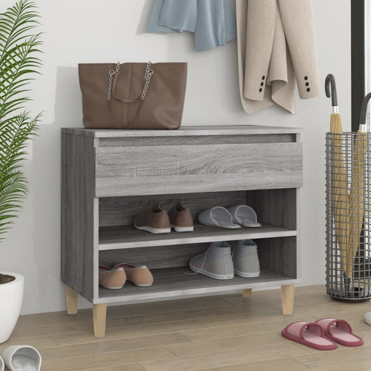 Schoenenkast 70x36x60 cm bewerkt hout sonoma grijs is nu te koop bij PeponiXL, paradijselijk wonen!