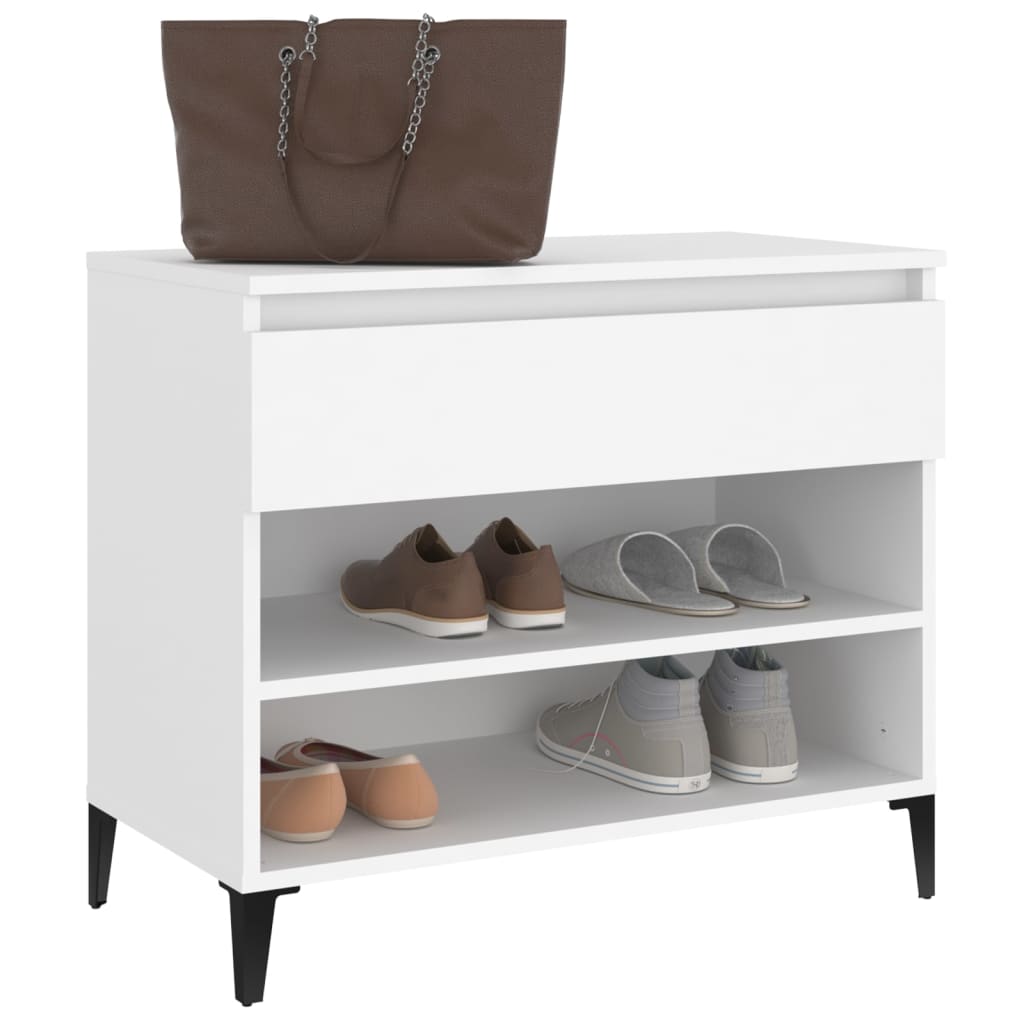 Schoenenkast 70x36x60 cm bewerkt hout wit is nu te koop bij PeponiXL, paradijselijk wonen!