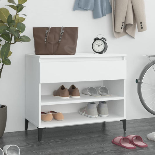 Schoenenkast 70x36x60 cm bewerkt hout wit is nu te koop bij PeponiXL, paradijselijk wonen!
