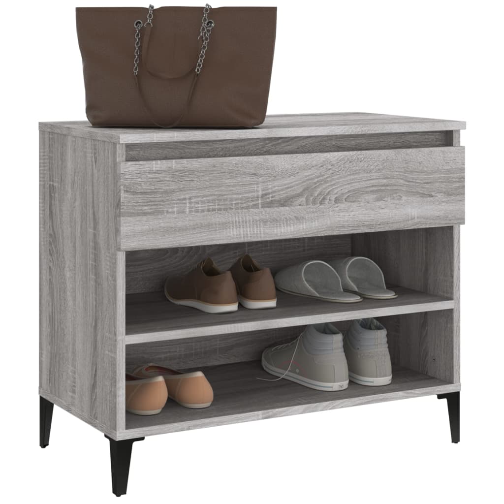 Schoenenkast 70x36x60 cm bewerkt hout sonoma grijs is nu te koop bij PeponiXL, paradijselijk wonen!