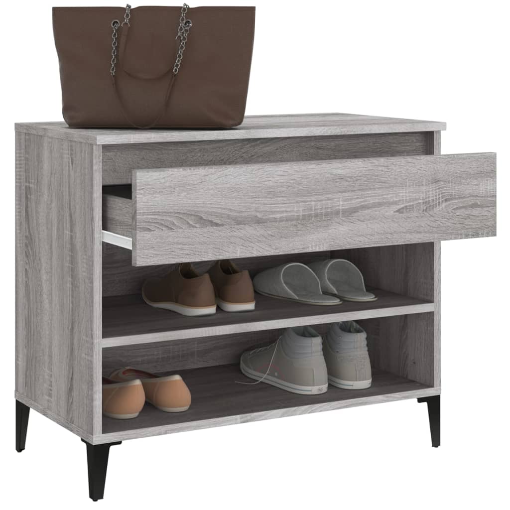 Schoenenkast 70x36x60 cm bewerkt hout sonoma grijs is nu te koop bij PeponiXL, paradijselijk wonen!