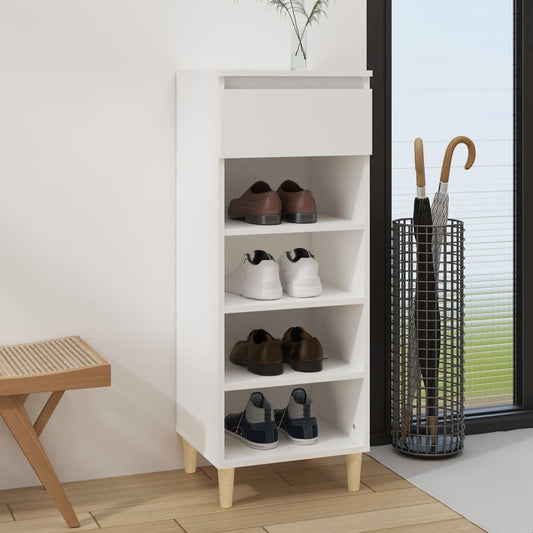 Schoenenkast 40x36x105 cm bewerkt hout wit is nu te koop bij PeponiXL, paradijselijk wonen!