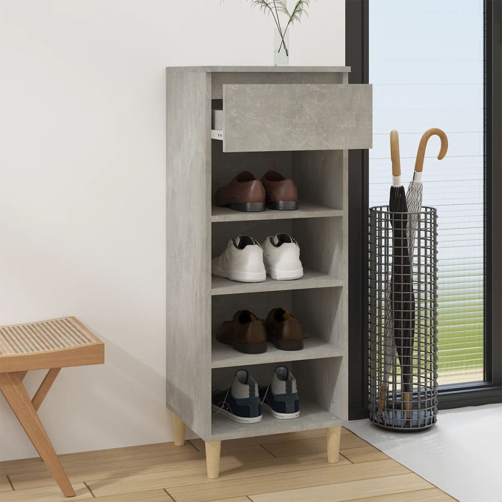 Schoenenkast 40x36x105 cm bewerkt hout betongrijs is nu te koop bij PeponiXL, paradijselijk wonen!