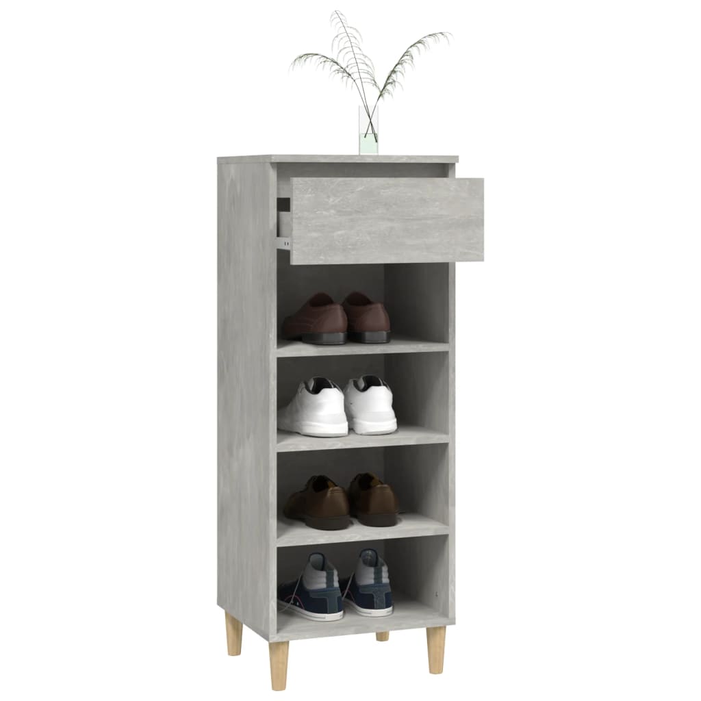 Schoenenkast 40x36x105 cm bewerkt hout betongrijs is nu te koop bij PeponiXL, paradijselijk wonen!