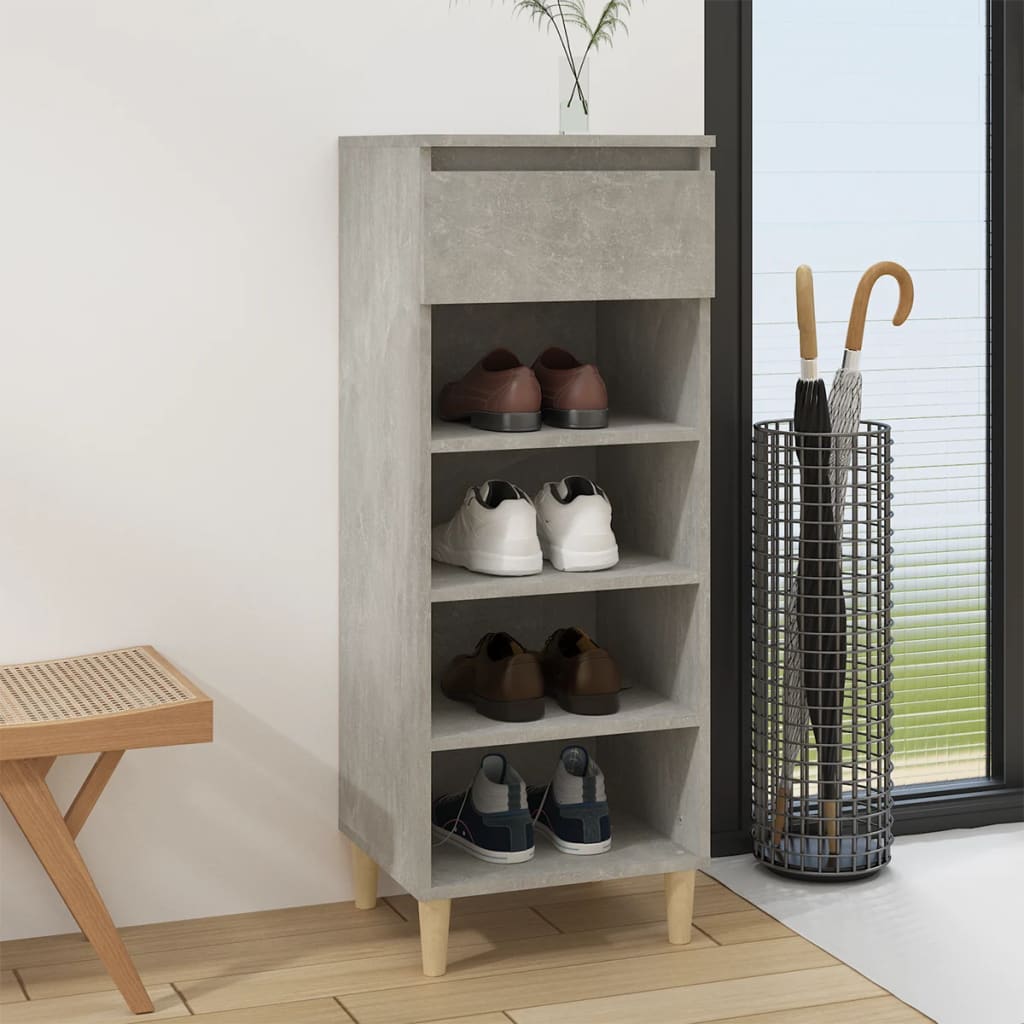 Schoenenkast 40x36x105 cm bewerkt hout betongrijs is nu te koop bij PeponiXL, paradijselijk wonen!