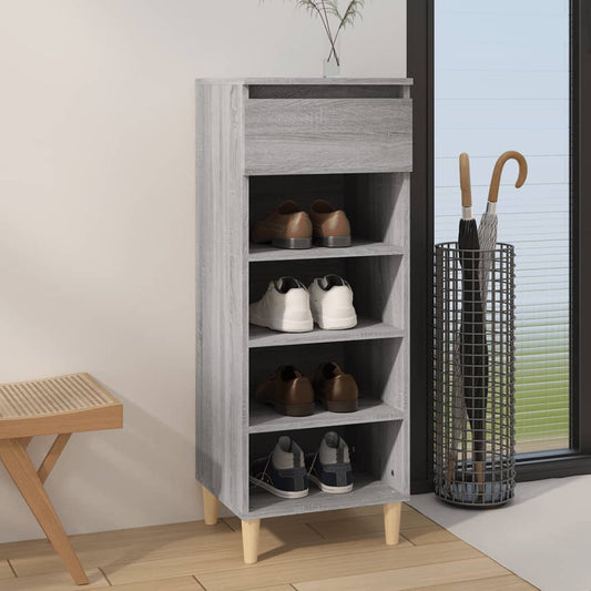 Schoenenkast 40x36x105 cm bewerkt hout grijs sonoma is nu te koop bij PeponiXL, paradijselijk wonen!