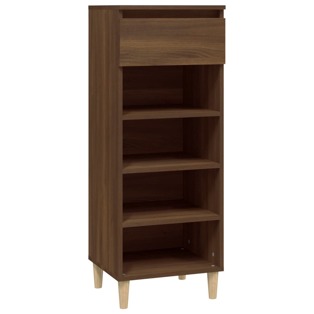 Schoenenkast 40x36x105 cm bewerkt hout bruin eikenkleur is nu te koop bij PeponiXL, paradijselijk wonen!
