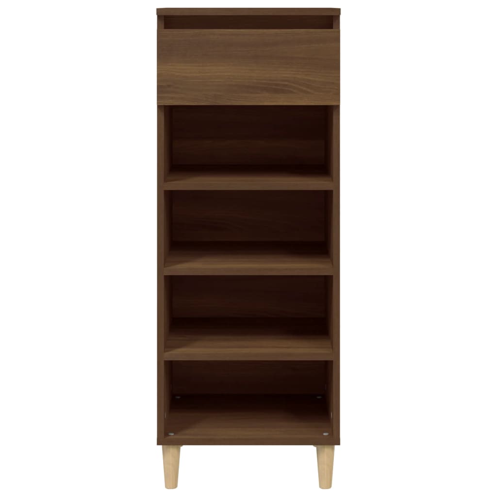 Schoenenkast 40x36x105 cm bewerkt hout bruin eikenkleur is nu te koop bij PeponiXL, paradijselijk wonen!