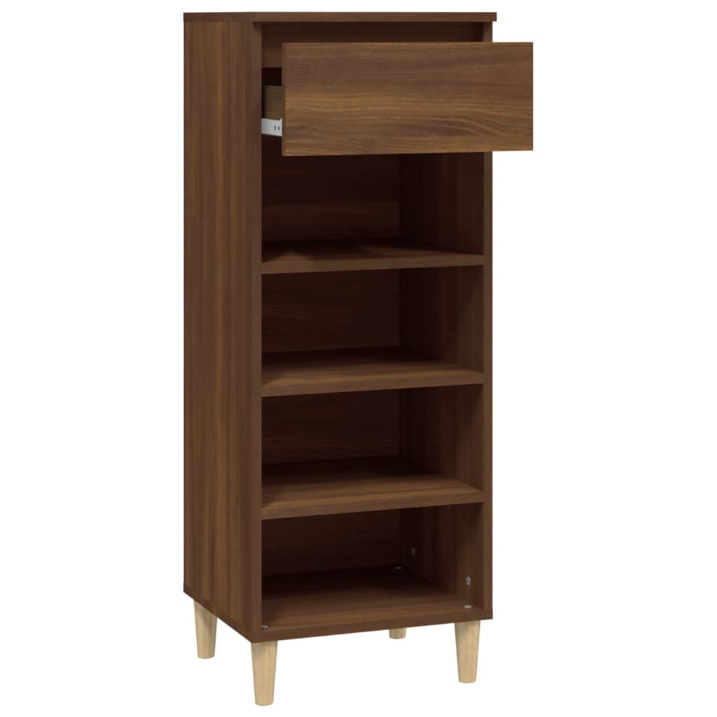 Schoenenkast 40x36x105 cm bewerkt hout bruin eikenkleur is nu te koop bij PeponiXL, paradijselijk wonen!
