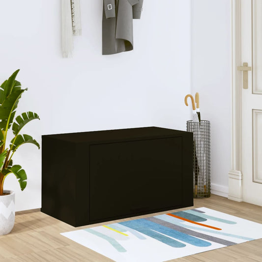 Wandschoenenkast 70x35x38 cm bewerkt hout zwart is nu te koop bij PeponiXL, paradijselijk wonen!