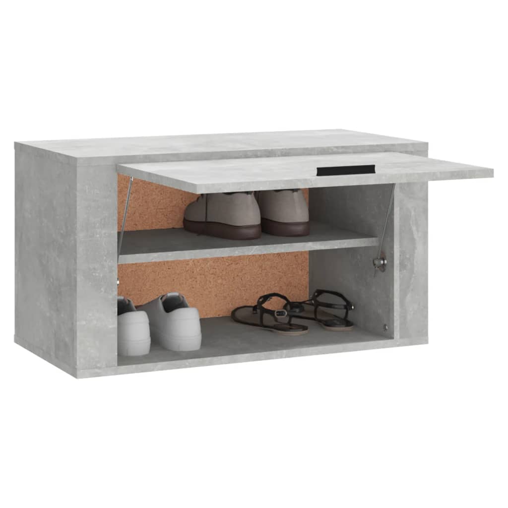 Wandschoenenkast 70x35x38 cm bewerkt hout betongrijs is nu te koop bij PeponiXL, paradijselijk wonen!