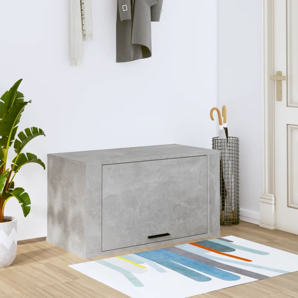 Wandschoenenkast 70x35x38 cm bewerkt hout betongrijs is nu te koop bij PeponiXL, paradijselijk wonen!