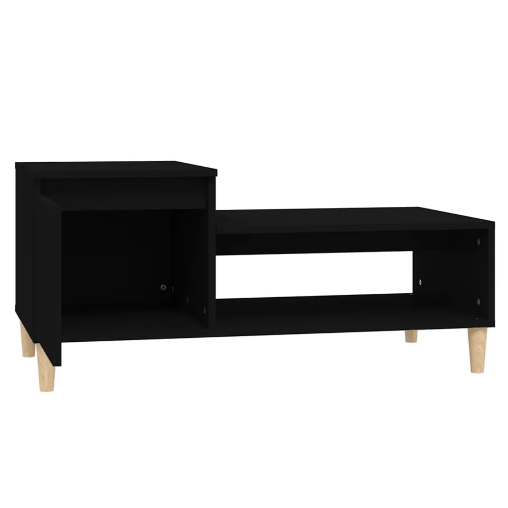 Salontafel 100x50x45 cm bewerkt hout zwart is nu te koop bij PeponiXL, paradijselijk wonen!