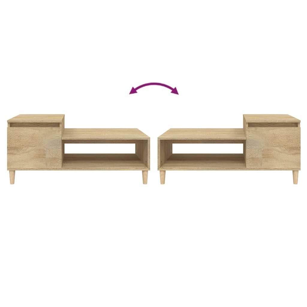Salontafel 100x50x45 cm bewerkt hout sonoma eiken is nu te koop bij PeponiXL, paradijselijk wonen!