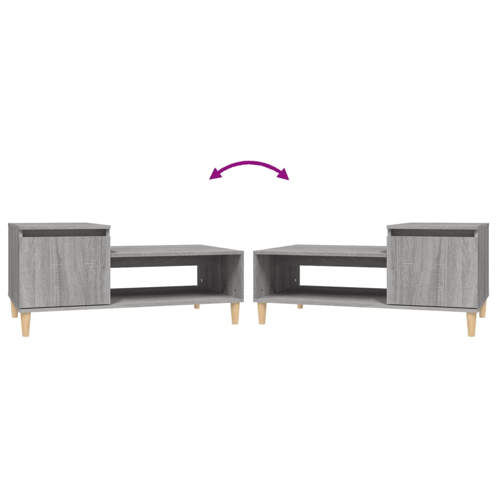 Salontafel 100x50x45 cm bewerkt hout grijs sonoma is nu te koop bij PeponiXL, paradijselijk wonen!