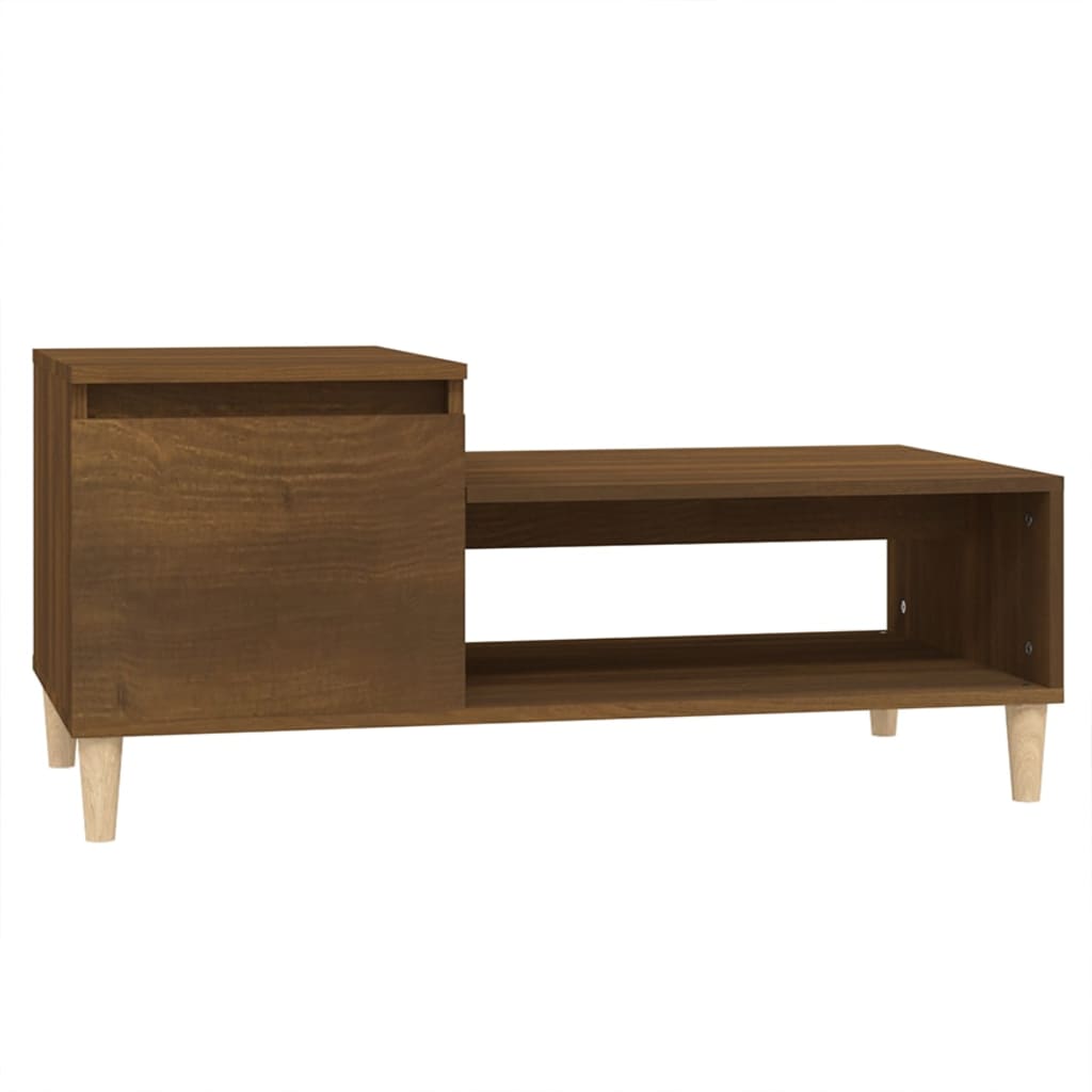 Salontafel 100x50x45 cm bewerkt hout bruineiken is nu te koop bij PeponiXL, paradijselijk wonen!