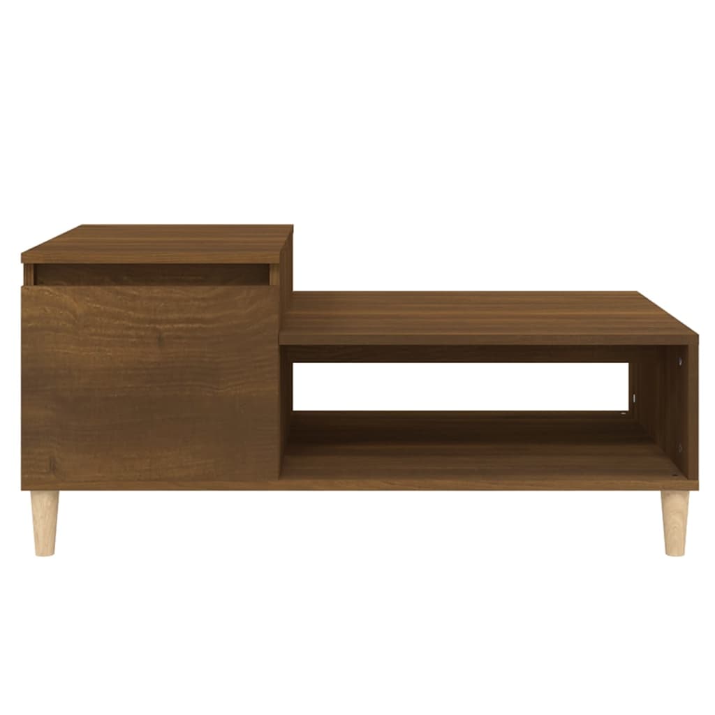 Salontafel 100x50x45 cm bewerkt hout bruineiken is nu te koop bij PeponiXL, paradijselijk wonen!