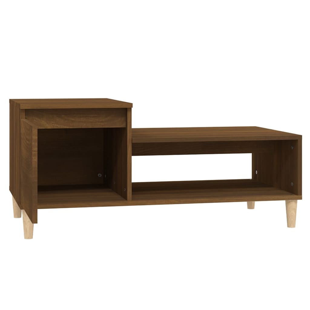 Salontafel 100x50x45 cm bewerkt hout bruineiken is nu te koop bij PeponiXL, paradijselijk wonen!