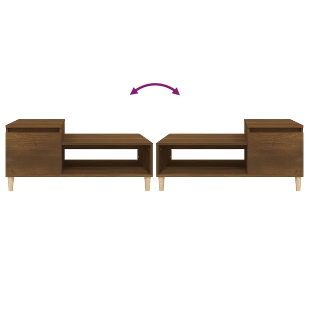 Salontafel 100x50x45 cm bewerkt hout bruineiken is nu te koop bij PeponiXL, paradijselijk wonen!